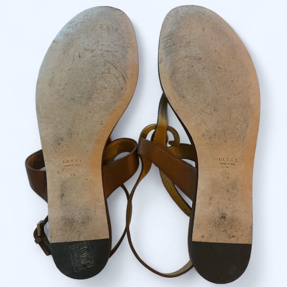 Double G Marmont Leather Thong Sandals Gucci
